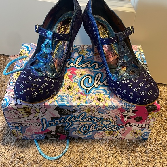 Irregular Choice Nicely Done Heel in Blue Dragonfly Sz 10 - Picture 12 of 12